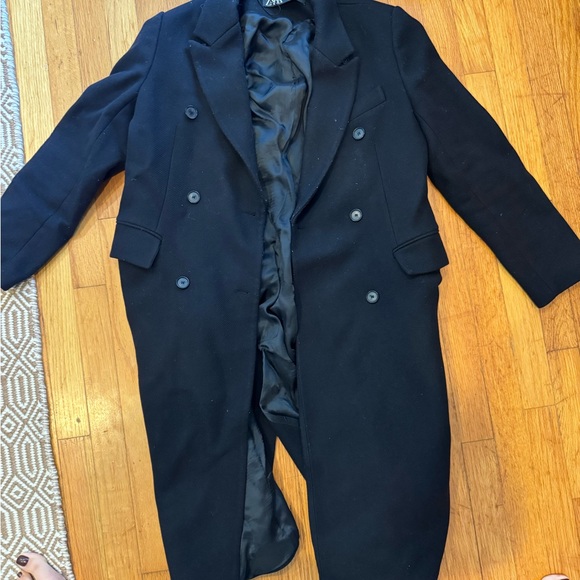 Zara Classic Black Wool Coat - Picture 6 of 10